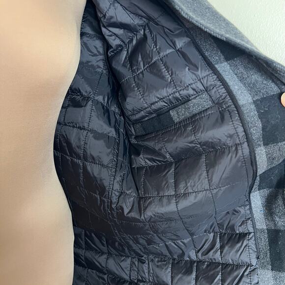 Guess Wool Blend Military Field Jacket Large Mens Coat Quilted Insulated Gray - Picture 12 of 13